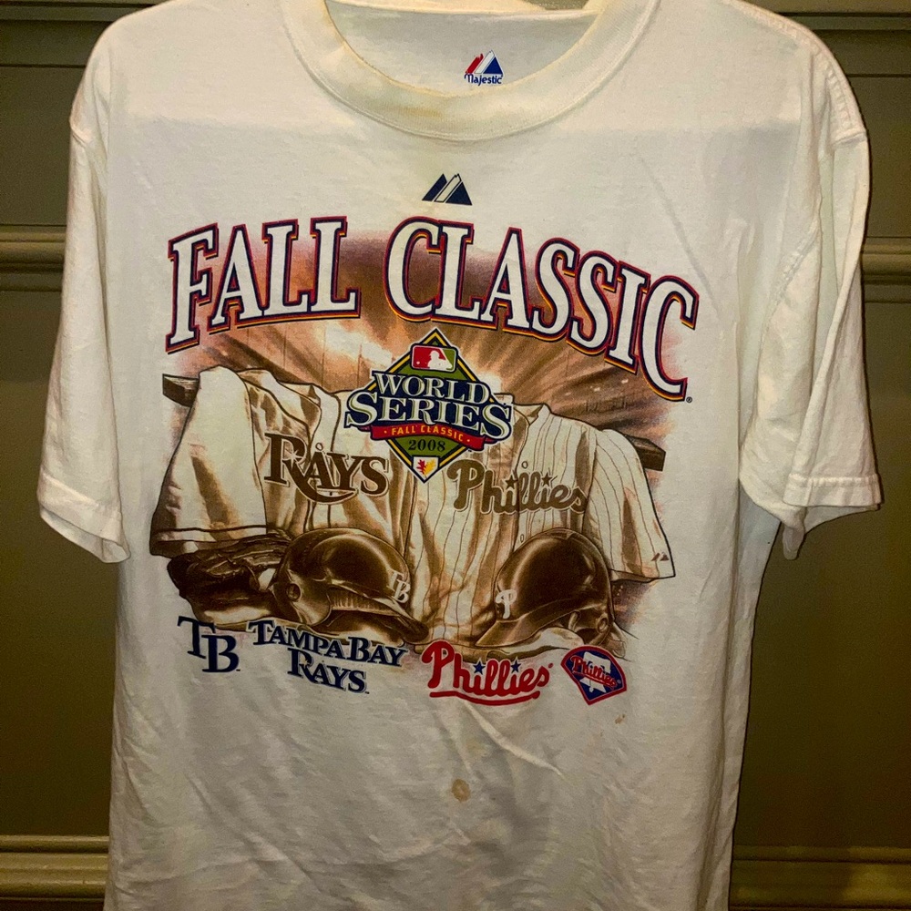 Majestic brand fall classic 2008 Phillies world series mlb baseball shirt Medium